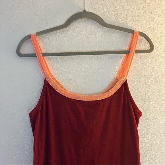 Free People Tank Intimately FP Alia Tank Top Colorblock Maroon & Pink Sz L NWT - Picture 5 of 15